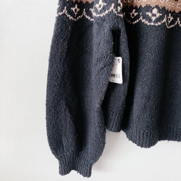 Free People Sweater NWT Nellie sweater women's chunky knit oversized black - Picture 11 of 15